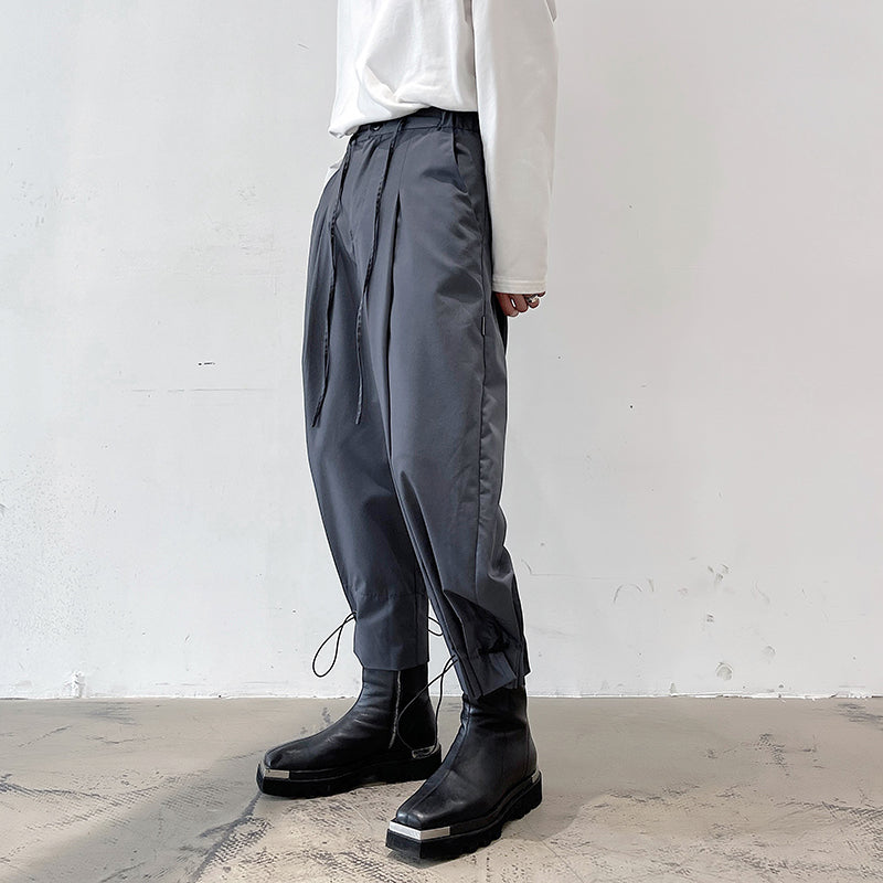 ドローストリング ワイド クロップドパンツ