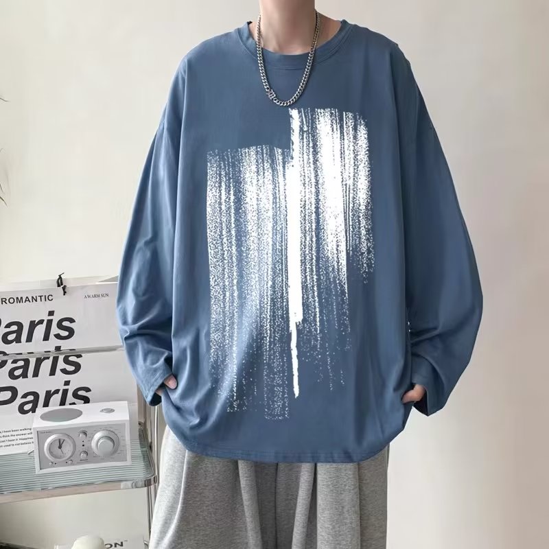 オーバーサイズ ロングスリーブTシャツ ボトリングシャツ