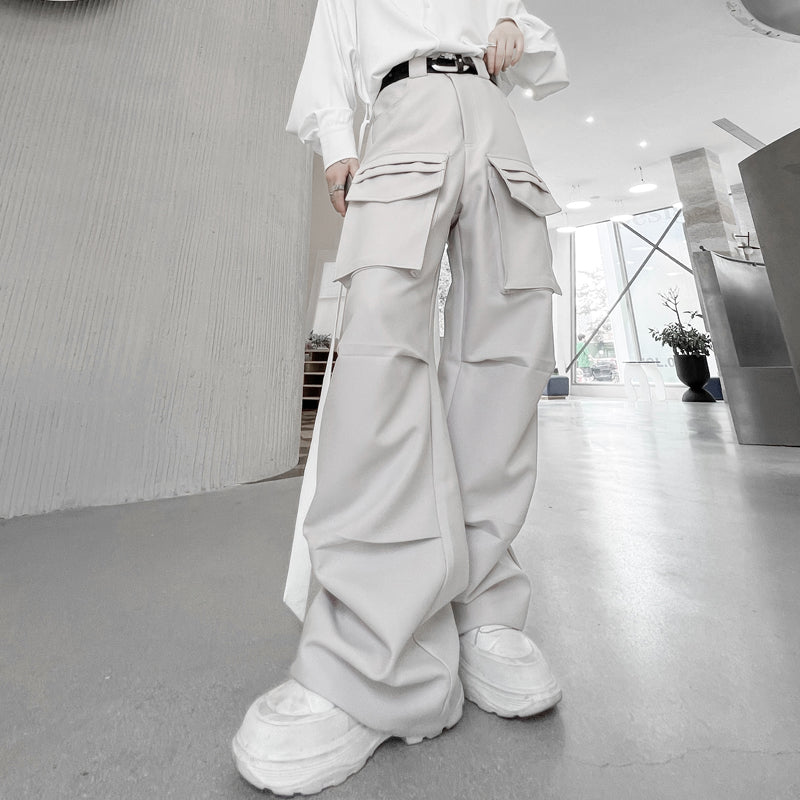 ビッグポケット ワイドレッグ ストレートパンツ