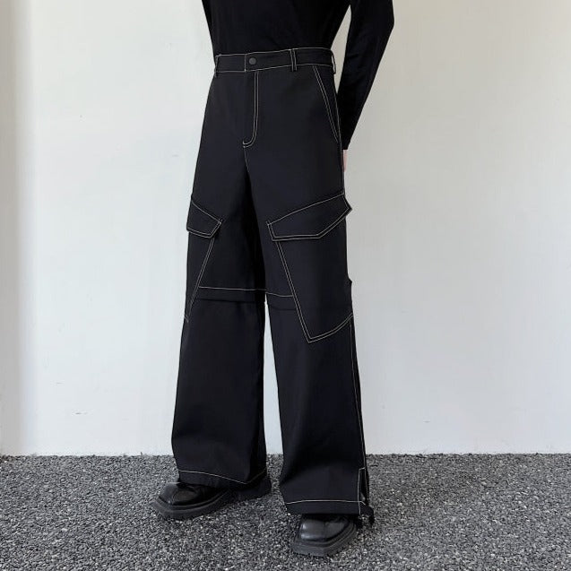 ドローストリング ワイド ブラックパンツ