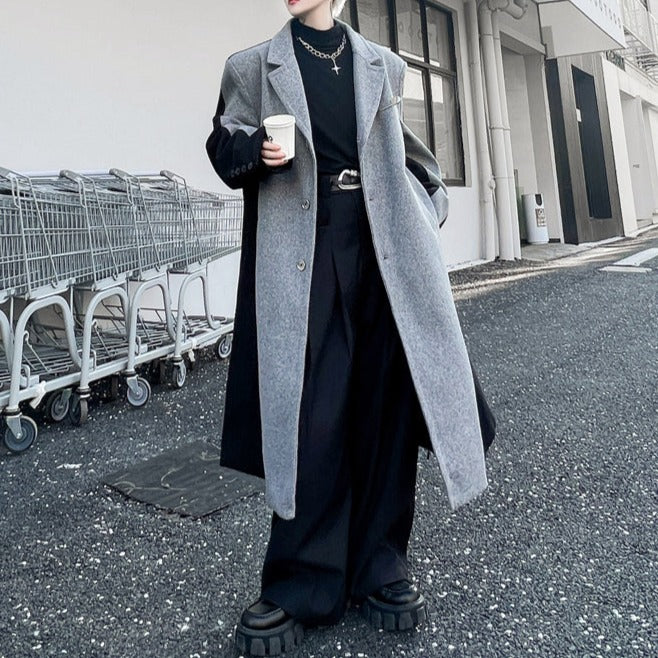 アラウンドツートンカラー ロングコート