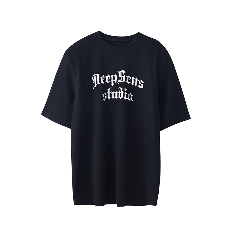 クラシックデザイン パッドショルダー ハーフスリーブTシャツ