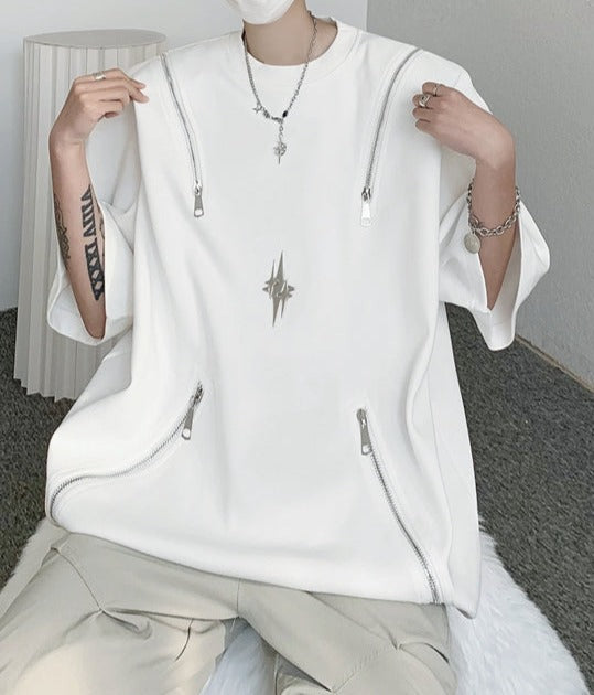 ジップ レイディアル ハーフスリーブ Tシャツ