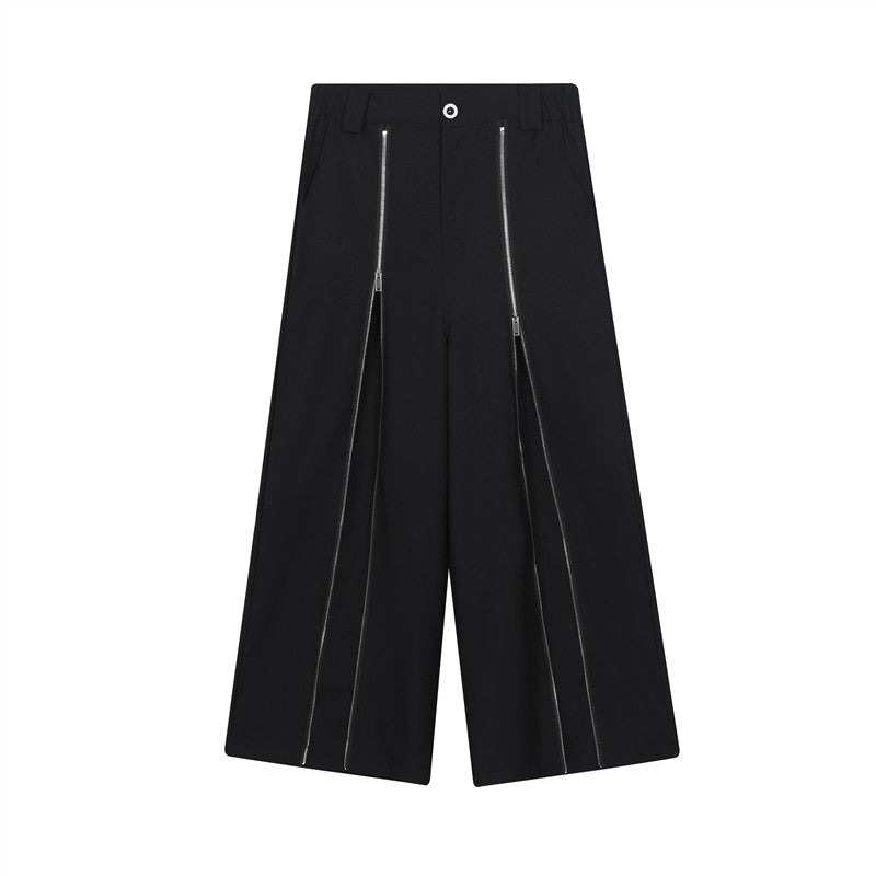 ジッパードロー ワイドレッグパンツ
