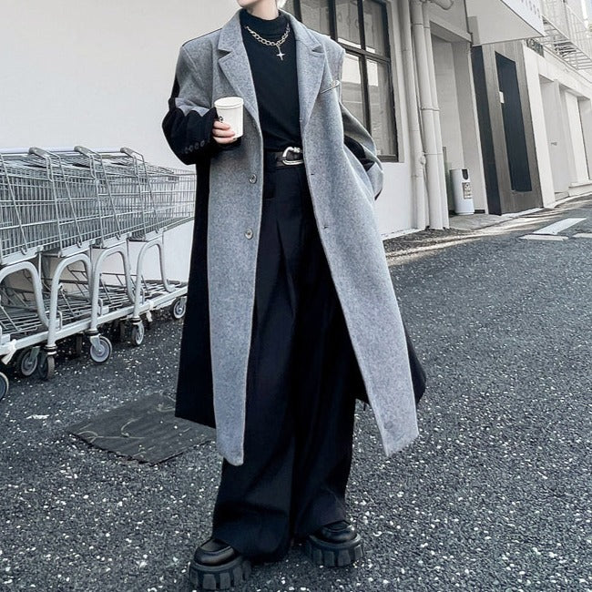 アラウンドツートンカラー ロングコート