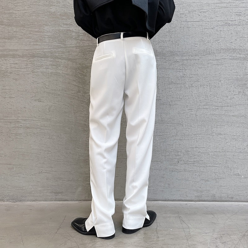 ヘム スリット スリム ストレートパンツ