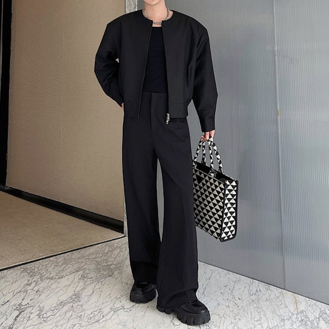 ストレート ブラック スラックスパンツ