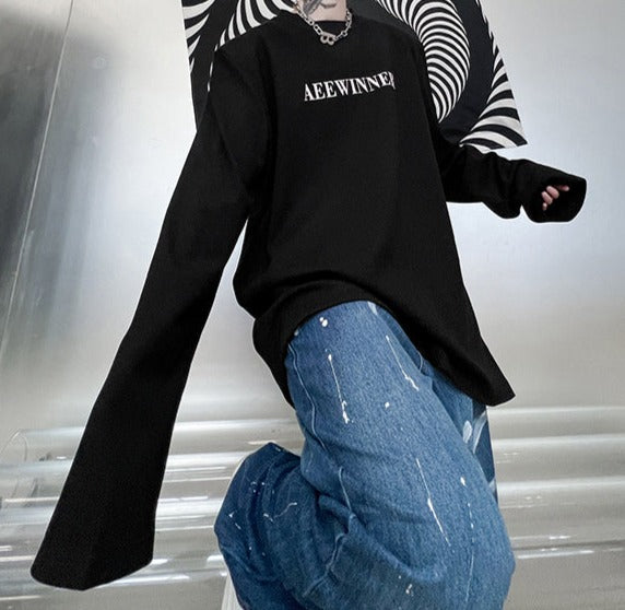 ショルダーパッド ロングスリーブ Tシャツ