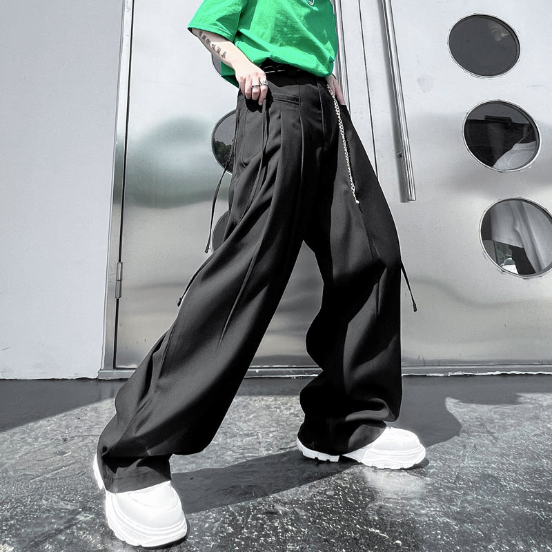 ビッグポケット ストリング ルーズ ストレートパンツ