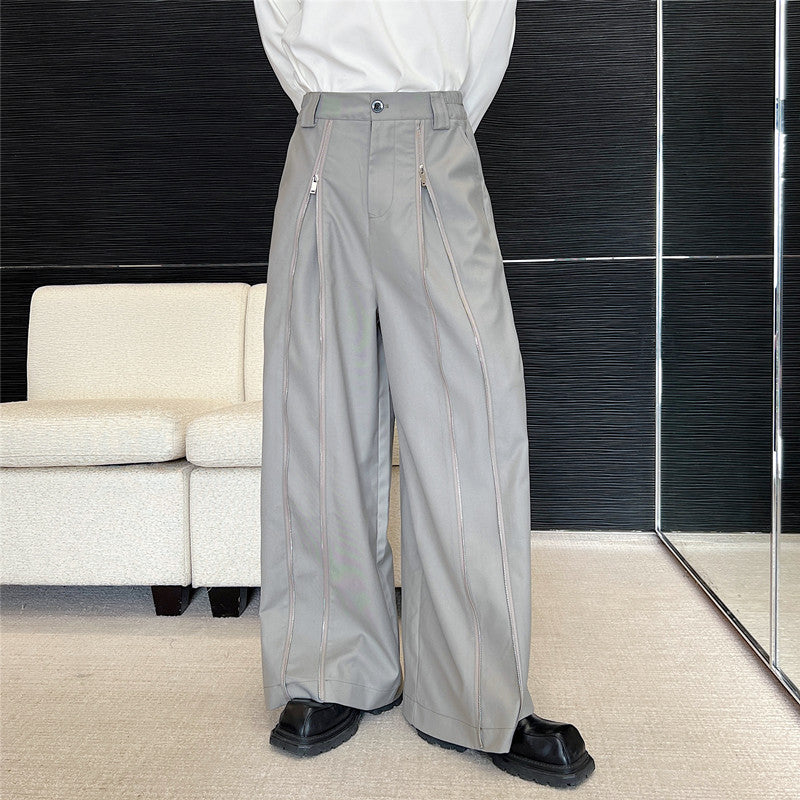 ジッパードロー ワイドレッグパンツ