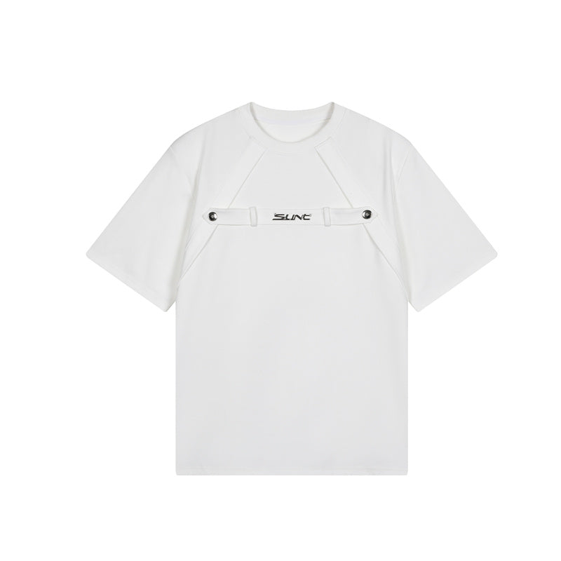 ラウンドネック ショルダーパッド ハーフスリーブ Tシャツ
