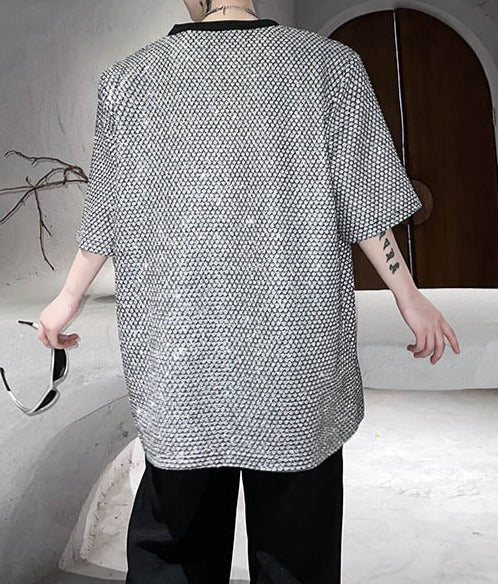メッシュ ハーフスリーブ デザインTシャツ