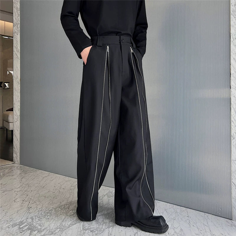 ジッパードロー ワイドレッグパンツ