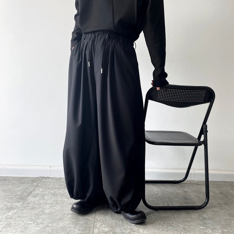 ドローストリング ユニセックス ワイドパンツ