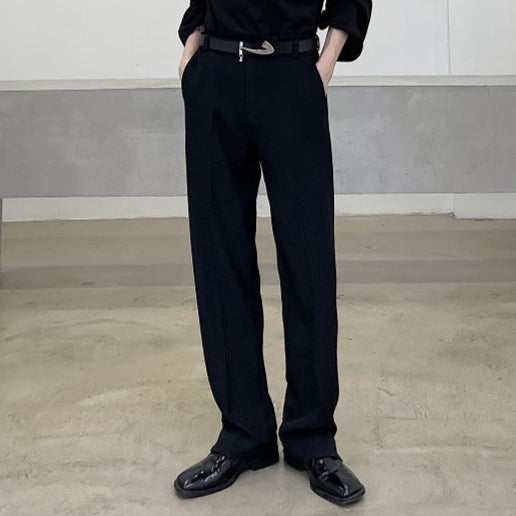 ヘム スリット スリム ストレートパンツ