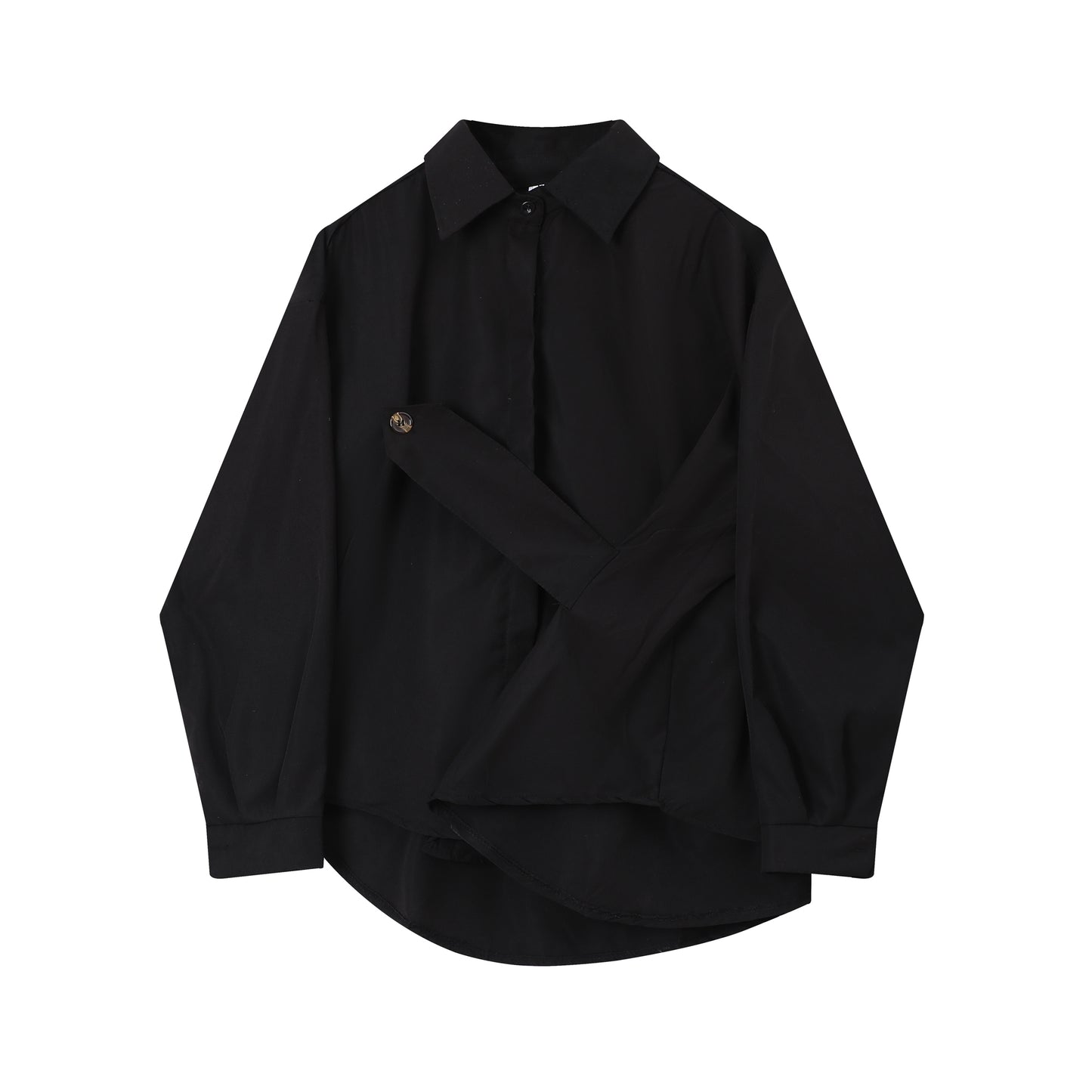 フロントストラップ ロングスリーブ デザインシャツ