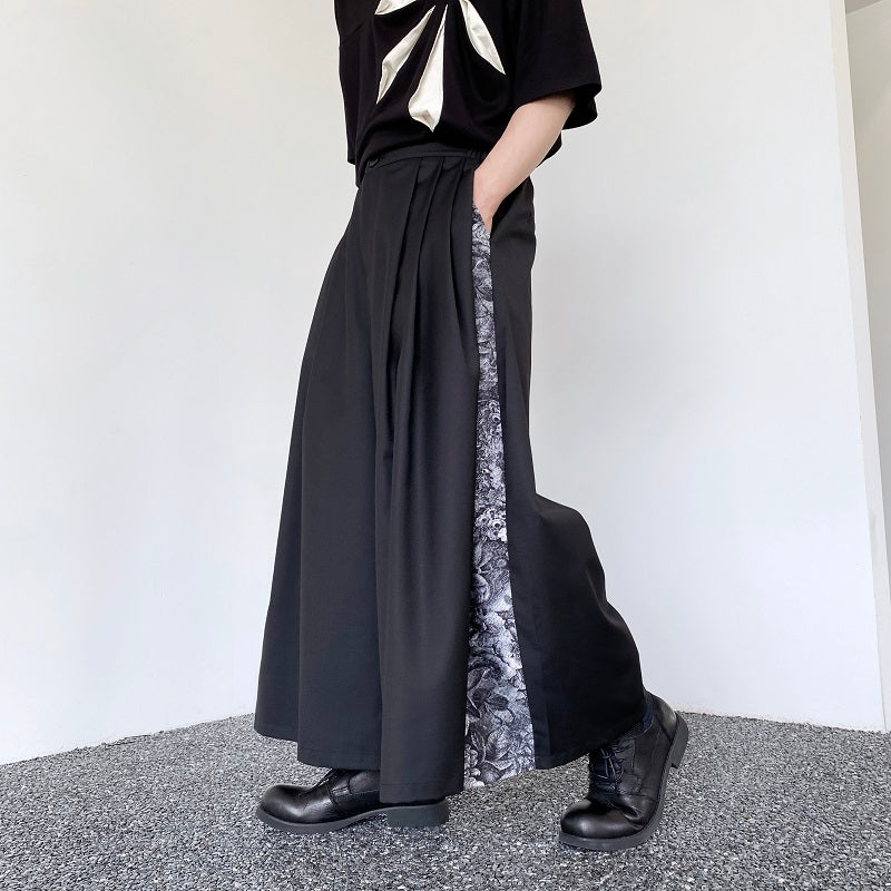 パッチワーク ワイドレッグ パンツ