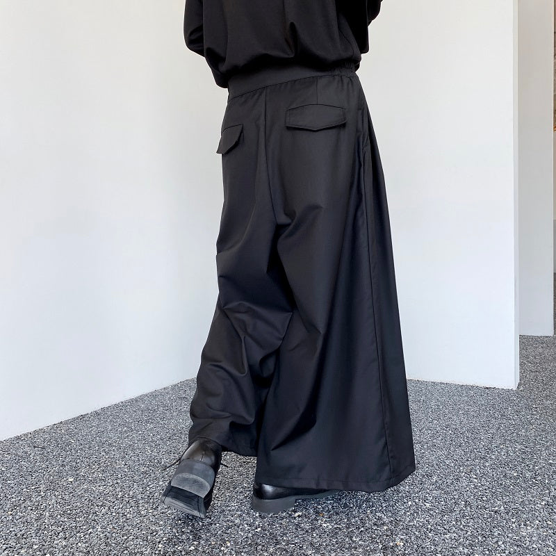 ブラックカラー ユニセックス ワイドパンツ