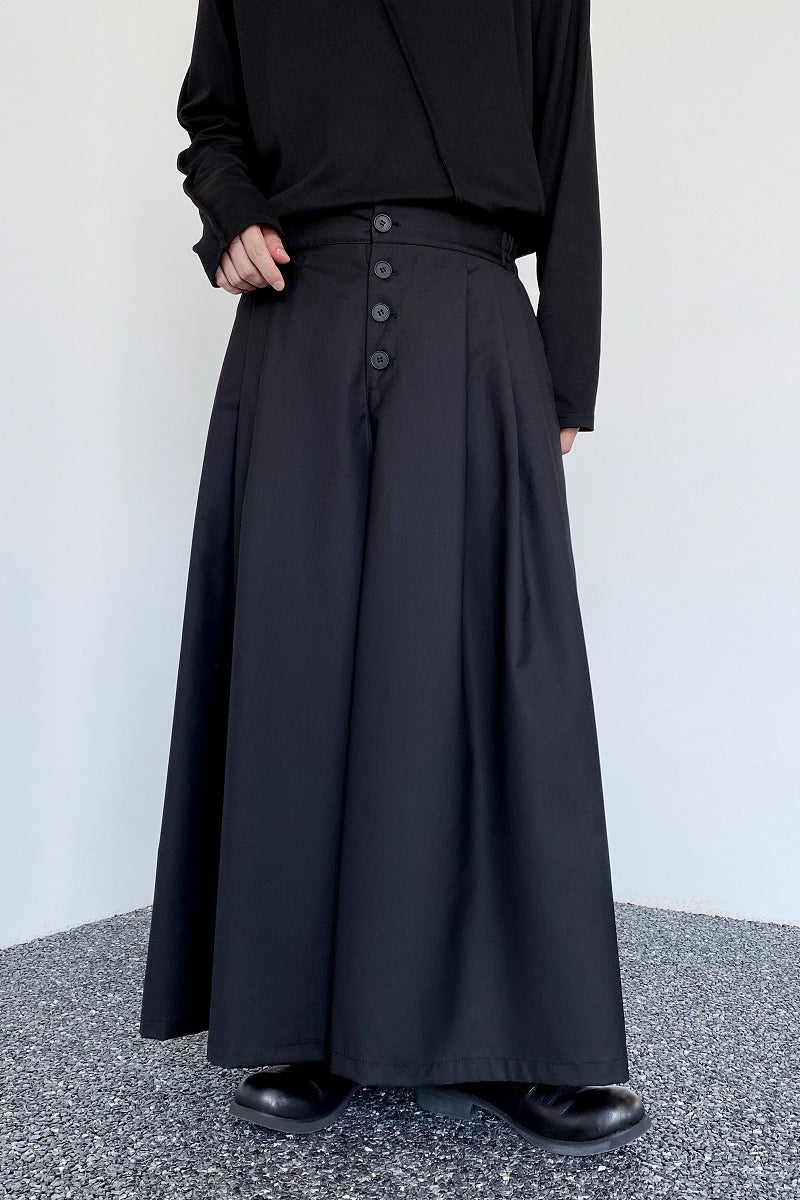 ブラックカラー ユニセックス ワイドパンツ