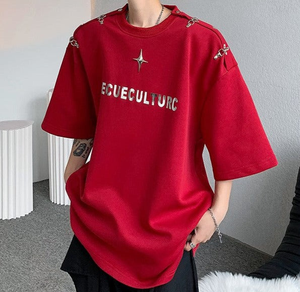 デタッチング ショルダー ハーフスリーブ Tシャツ