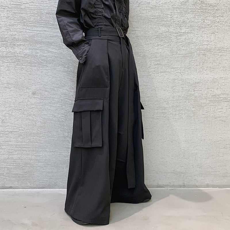 ルーズストレート ワイドレッグパンツ