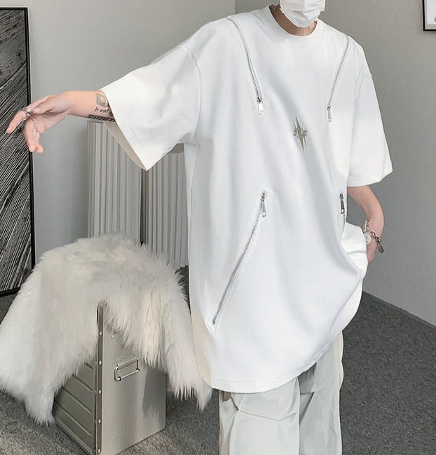 ジップ レイディアル ハーフスリーブ Tシャツ