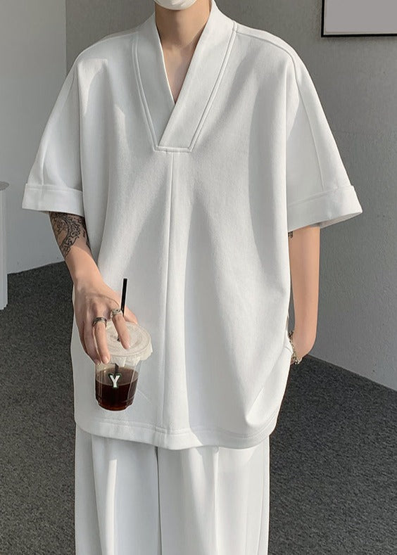ドレープ Vネック ハーフスリーブ Tシャツ