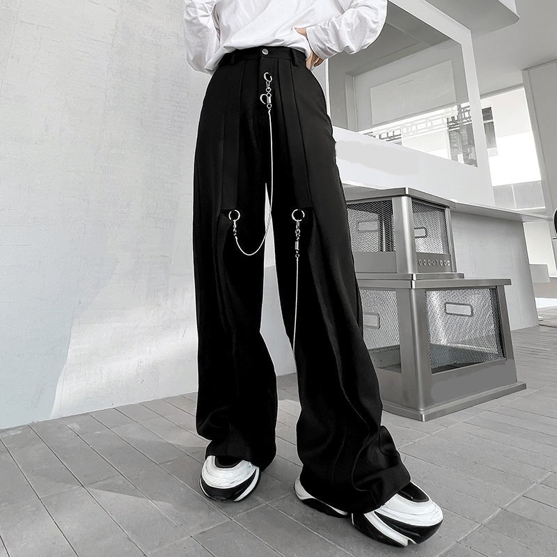チェーン デコレート レッグパンツ