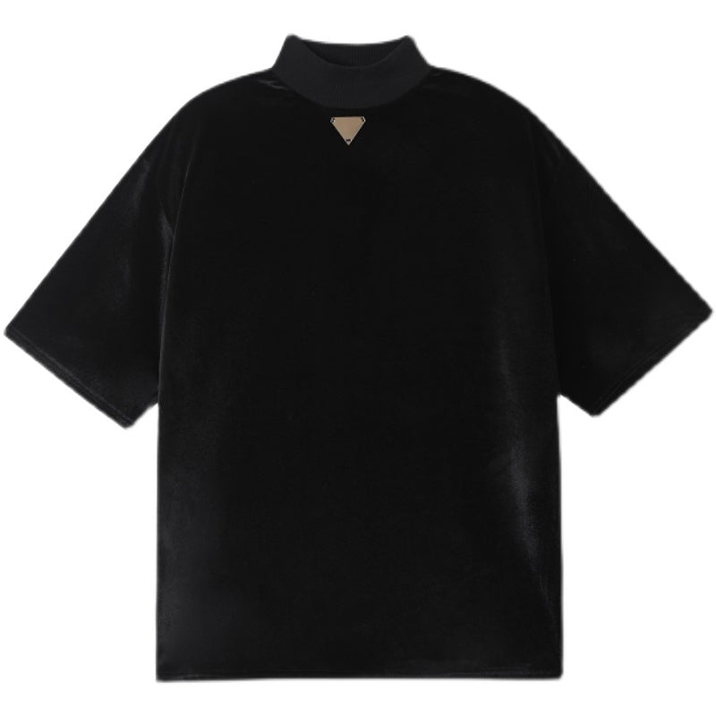 プレート ハイネック ハーフスリーブ Tシャツ