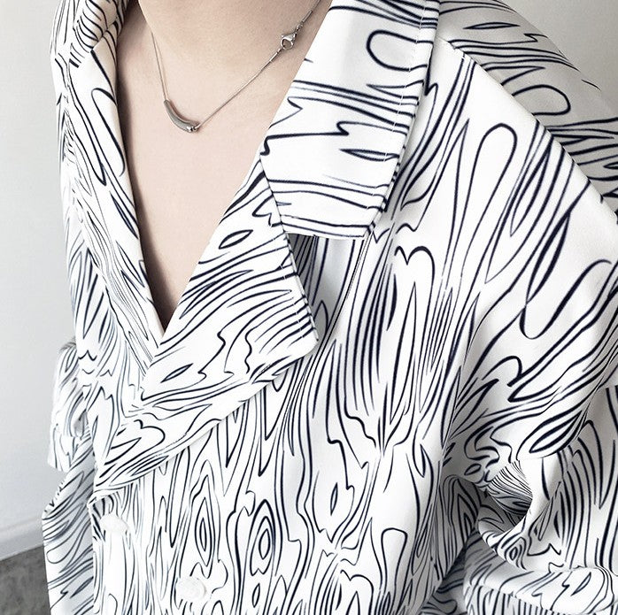 ダブルブレスト ロングスリーブシャツ