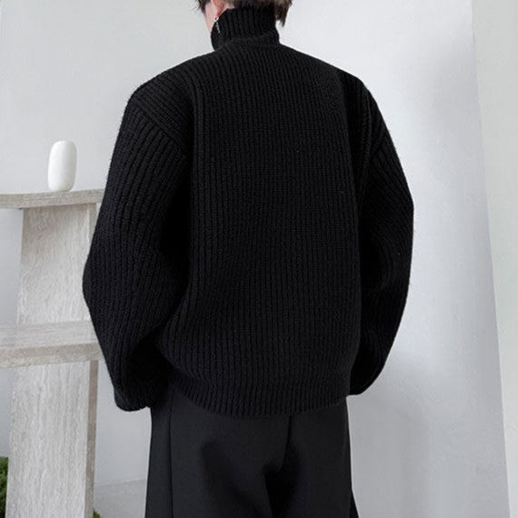 ツイストデザインニット ロングスリーブタートルネック