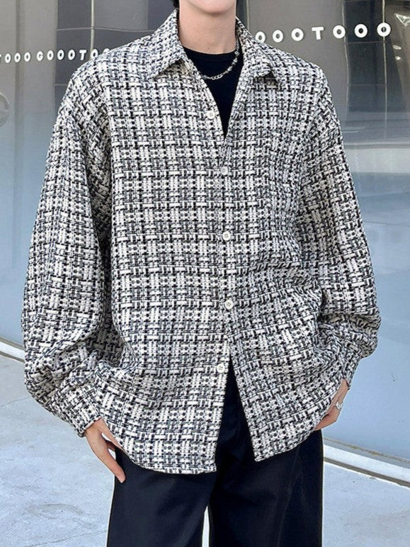 レトロチェックドパターン ロングスリーブシャツ