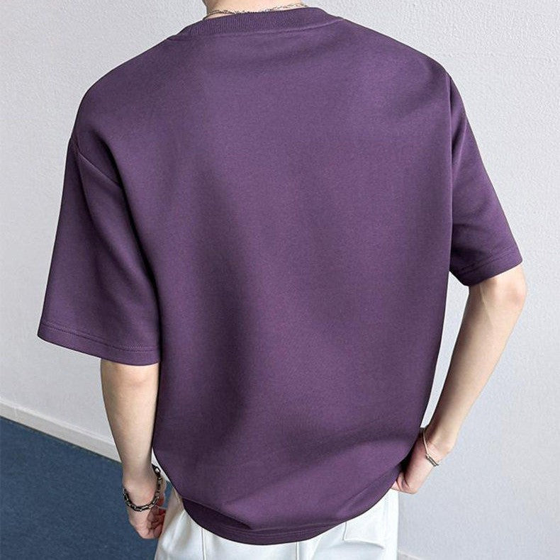 ラインデザイン ラウンドネック ハーフスリーブＴシャツ