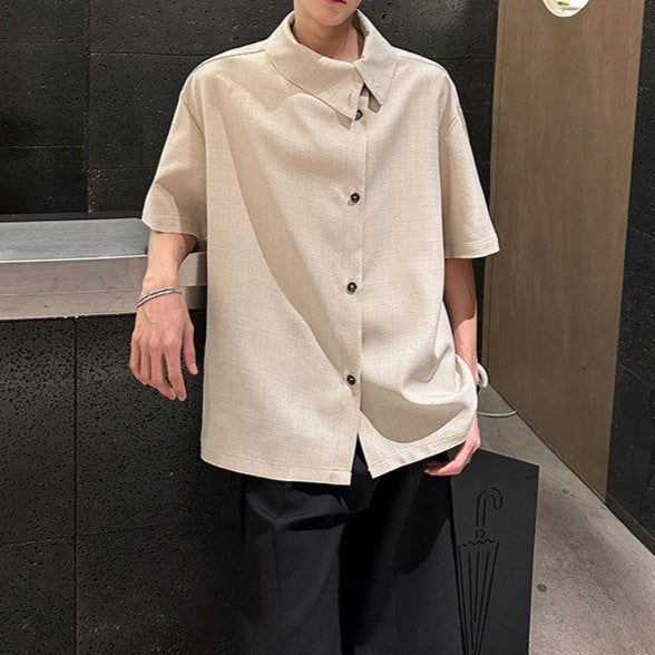 シフテッドファスン スタンドカラー ハーフスリーブシャツ