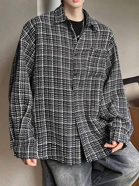 レトロチェックドパターン ロングスリーブシャツ