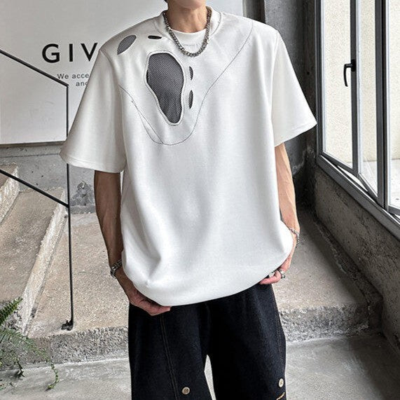 カッティングホールデザイン ハーフスリーブTシャツ