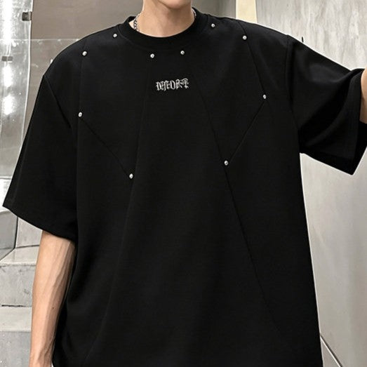 ポイントリベット ラウンドネック ハーフスリーブTシャツ