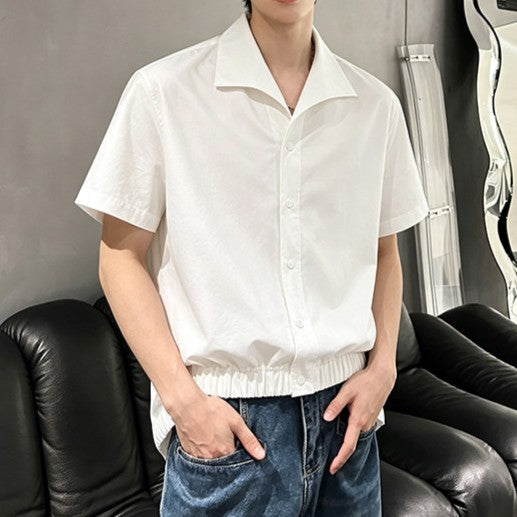 オールドスタイル ゴムシャーリング ハーフスリーブシャツ