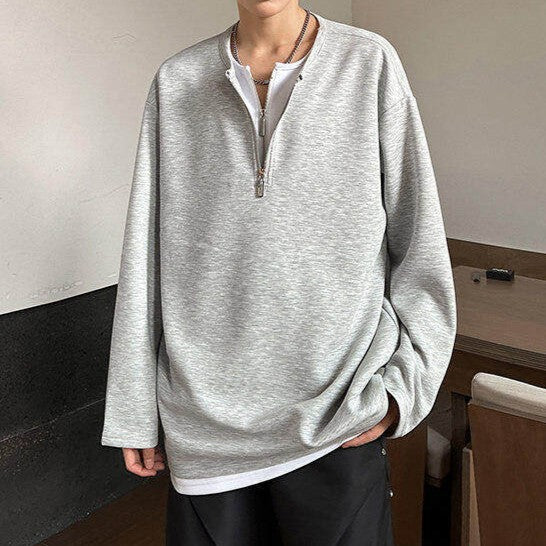ハーフジップ ロングスリーブ プルオーバー