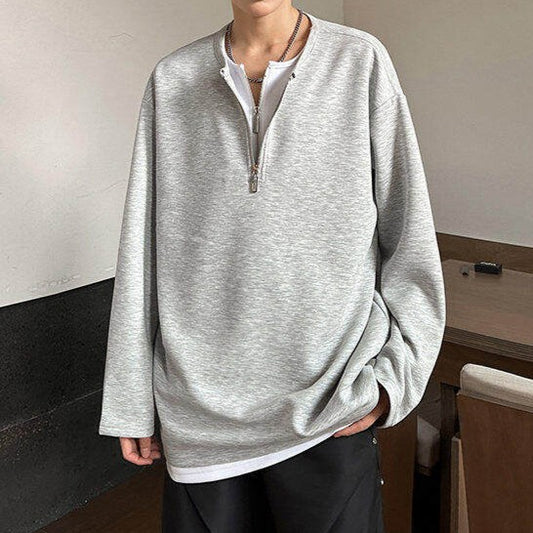 ハーフジップ ロングスリーブ プルオーバー