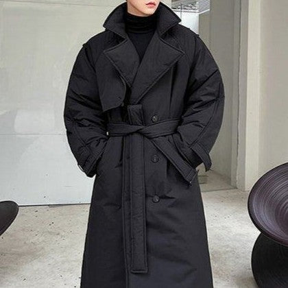 コットンパディング ベルティッド ロングコート