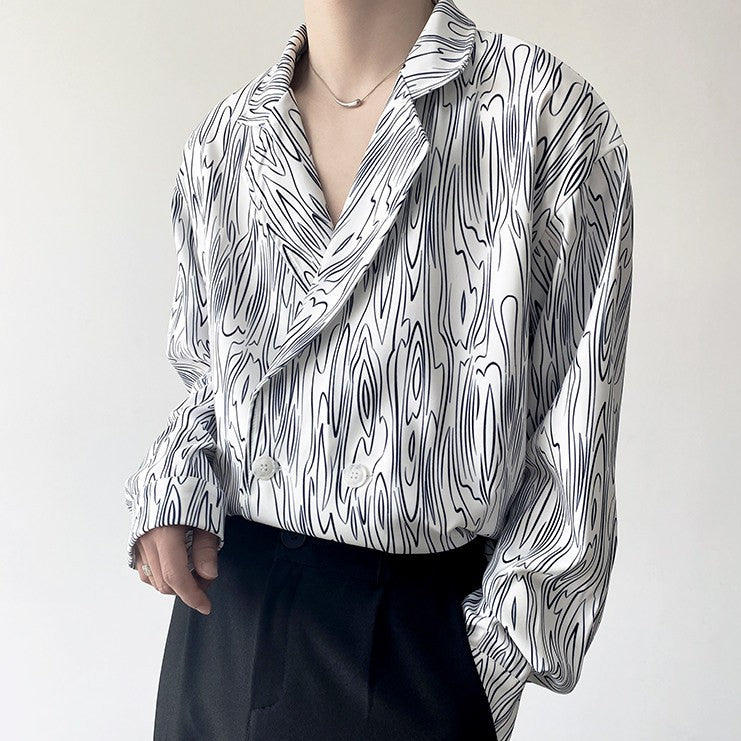 ダブルブレスト ロングスリーブシャツ