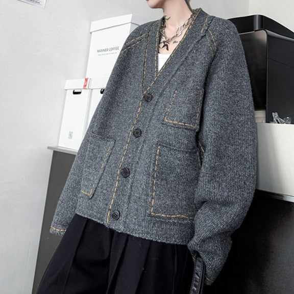 ポケットデザイン ニットカーディガン