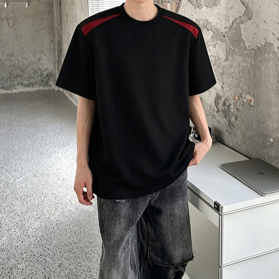 カラーブロックデザイン ハーフスリーブTシャツ