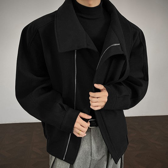 ハイスタンドカラー ウール ショートジャケット