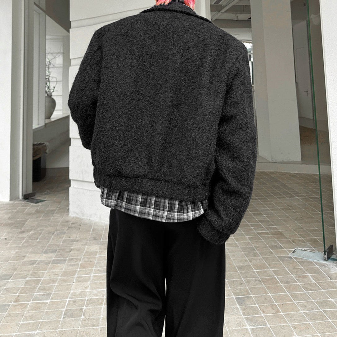 レイヤードテイスト ショートレングス ジップジャケット