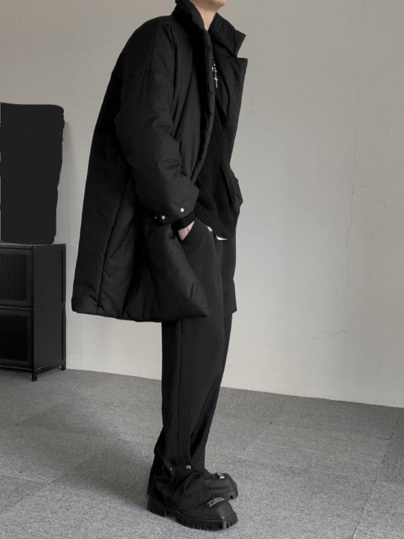 ダークカラー ミドルレングス パディッドコート