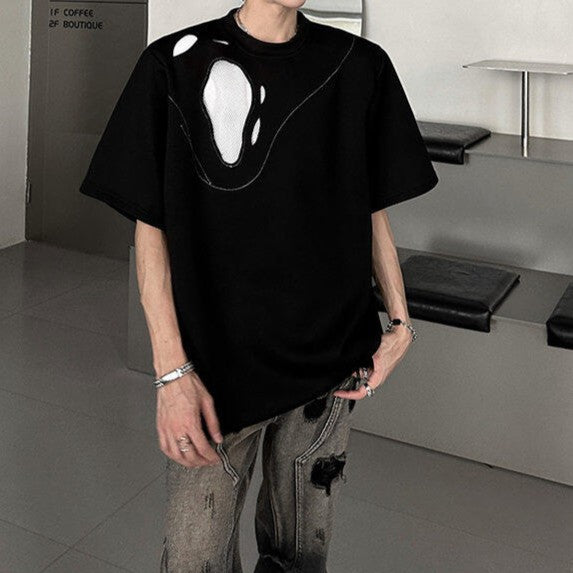 カッティングホールデザイン ハーフスリーブTシャツ