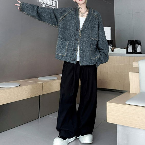 ポケットデザイン ニットカーディガン