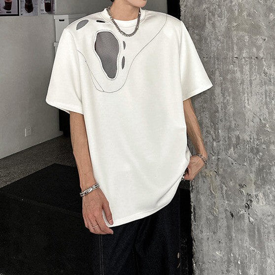 カッティングホールデザイン ハーフスリーブTシャツ